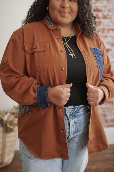 Viv Denim Patchwork Shacket