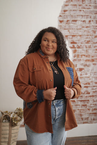 Viv Denim Patchwork Shacket