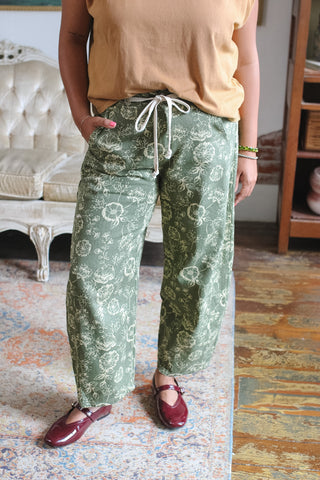 Halsey Floral Drawstring Denim