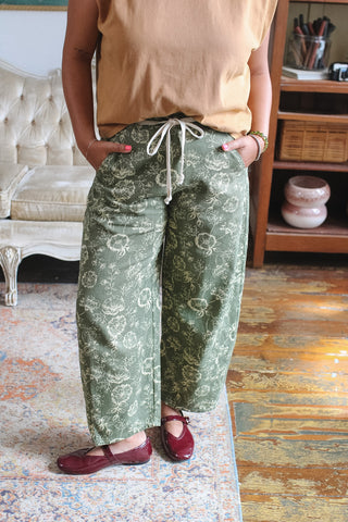 Halsey Floral Drawstring Denim