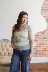 Ivy Floral Patchwork Sheer Top