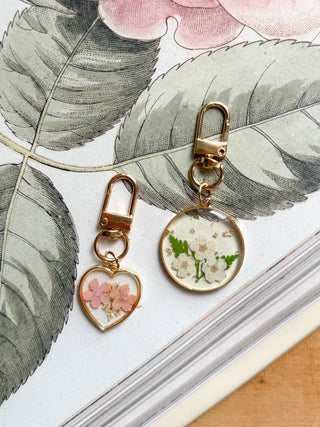 Pressed Flower Bag Charm