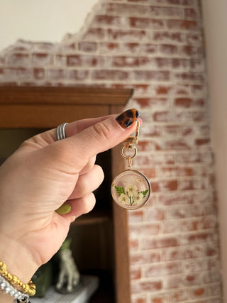 Pressed Flower Bag Charm