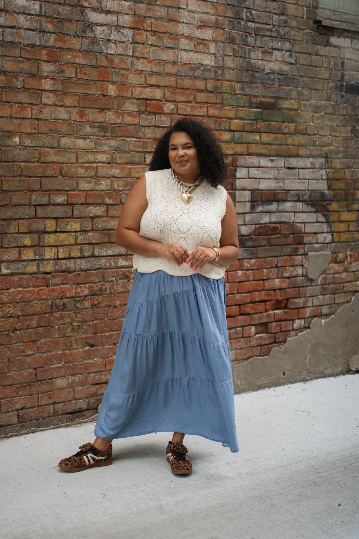 Amelia Textured Knit Sweater Vest