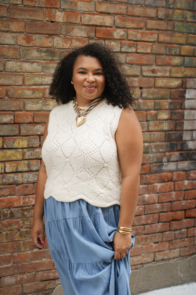 Amelia Textured Knit Sweater Vest