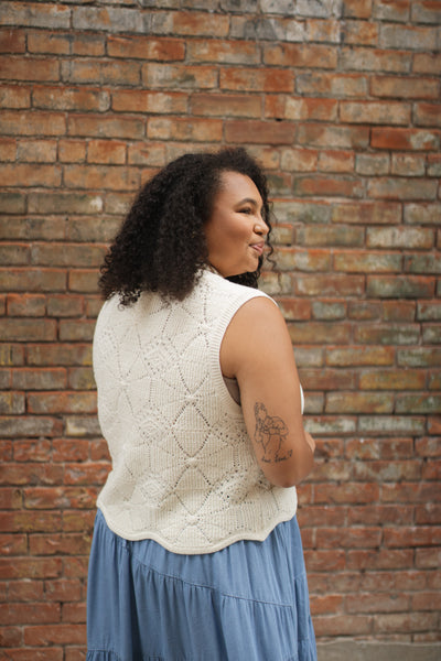 Amelia Textured Knit Sweater Vest