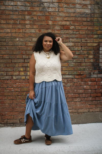 Amelia Textured Knit Sweater Vest