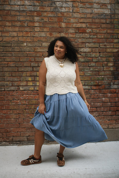 Amelia Textured Knit Sweater Vest