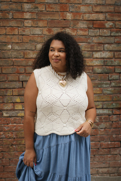 Amelia Textured Knit Sweater Vest