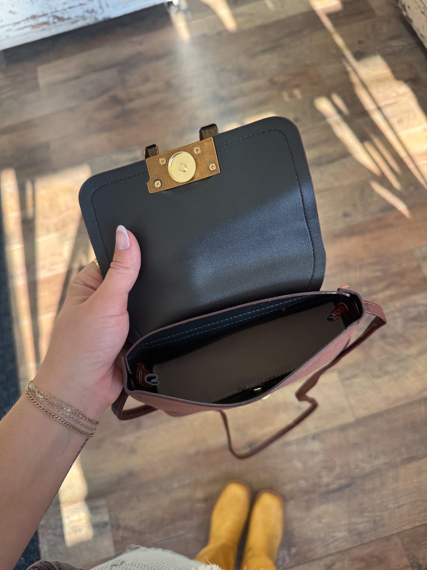 Bailey Faux Suede Buckle Shoulder Bag | Coffee