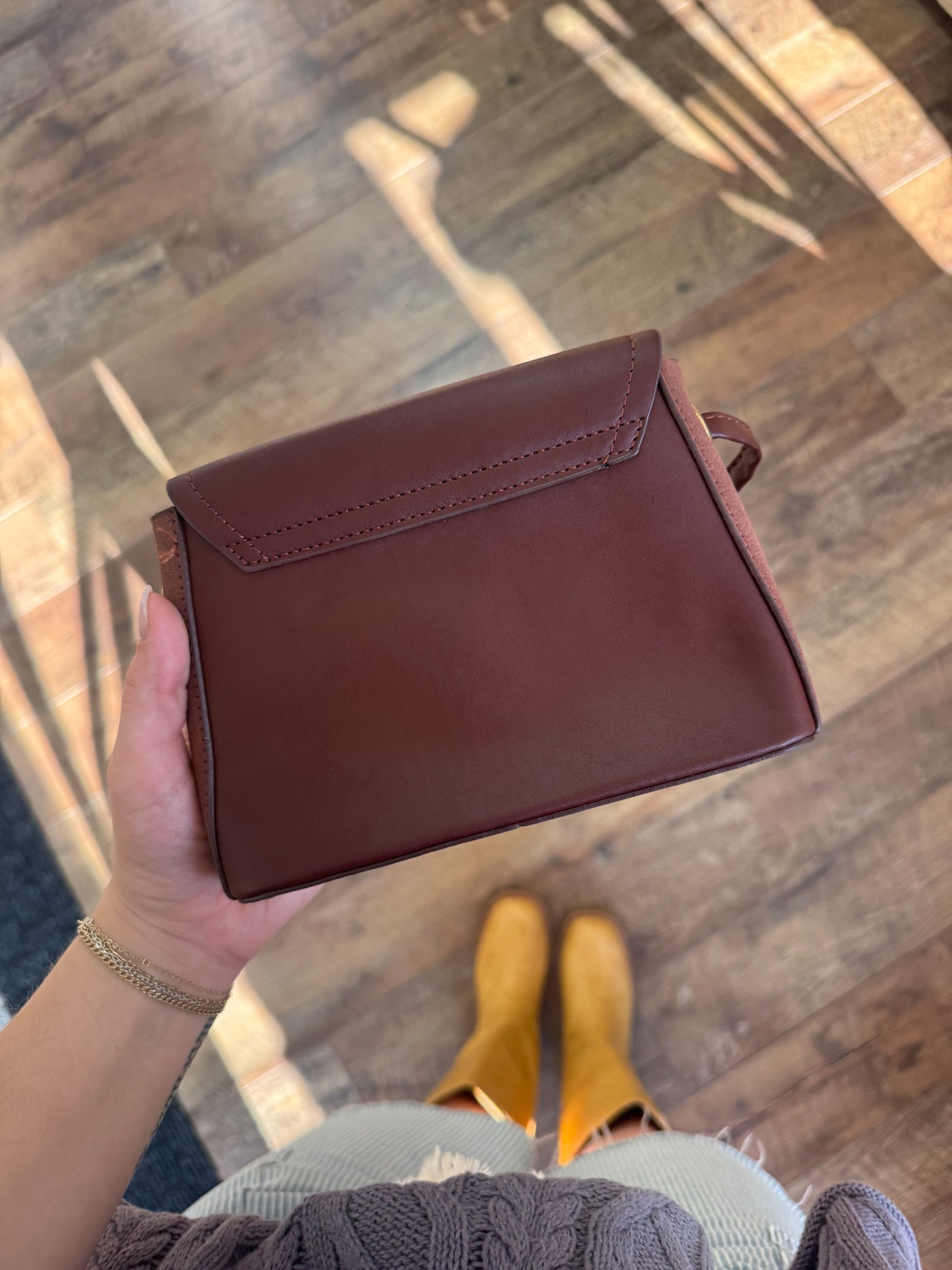 Bailey Faux Suede Buckle Shoulder Bag | Coffee