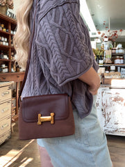 Bailey Faux Suede Buckle Shoulder Bag | Coffee