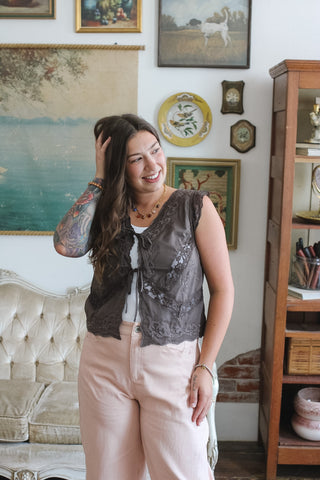 Logan Lace Embroidered Vest