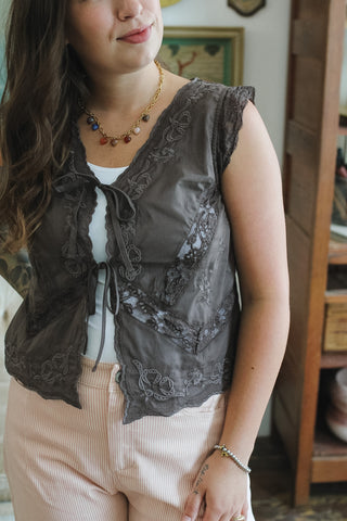 Logan Lace Embroidered Vest