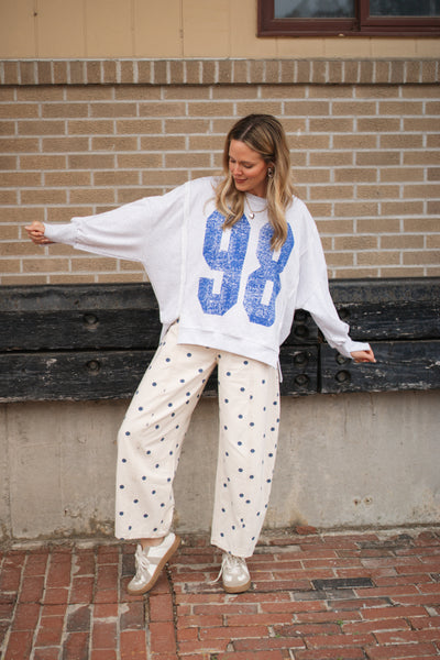 Mickey Faded Varsity Pullover Sweatshirt | Blue