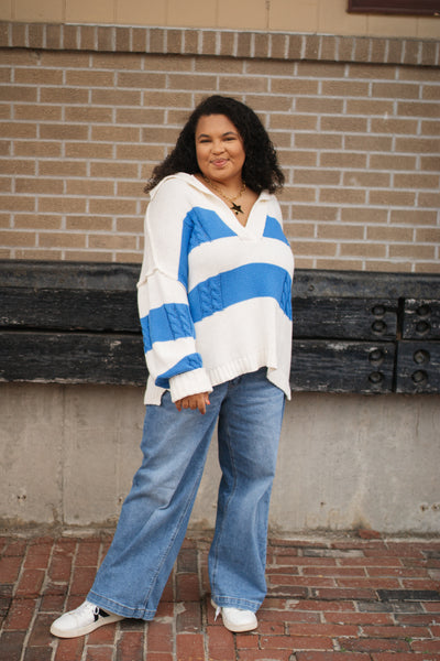 Mel Oversized Striped Knit Pullover
