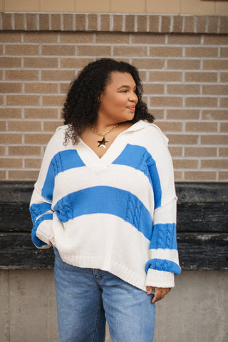 Mel Oversized Striped Knit Pullover
