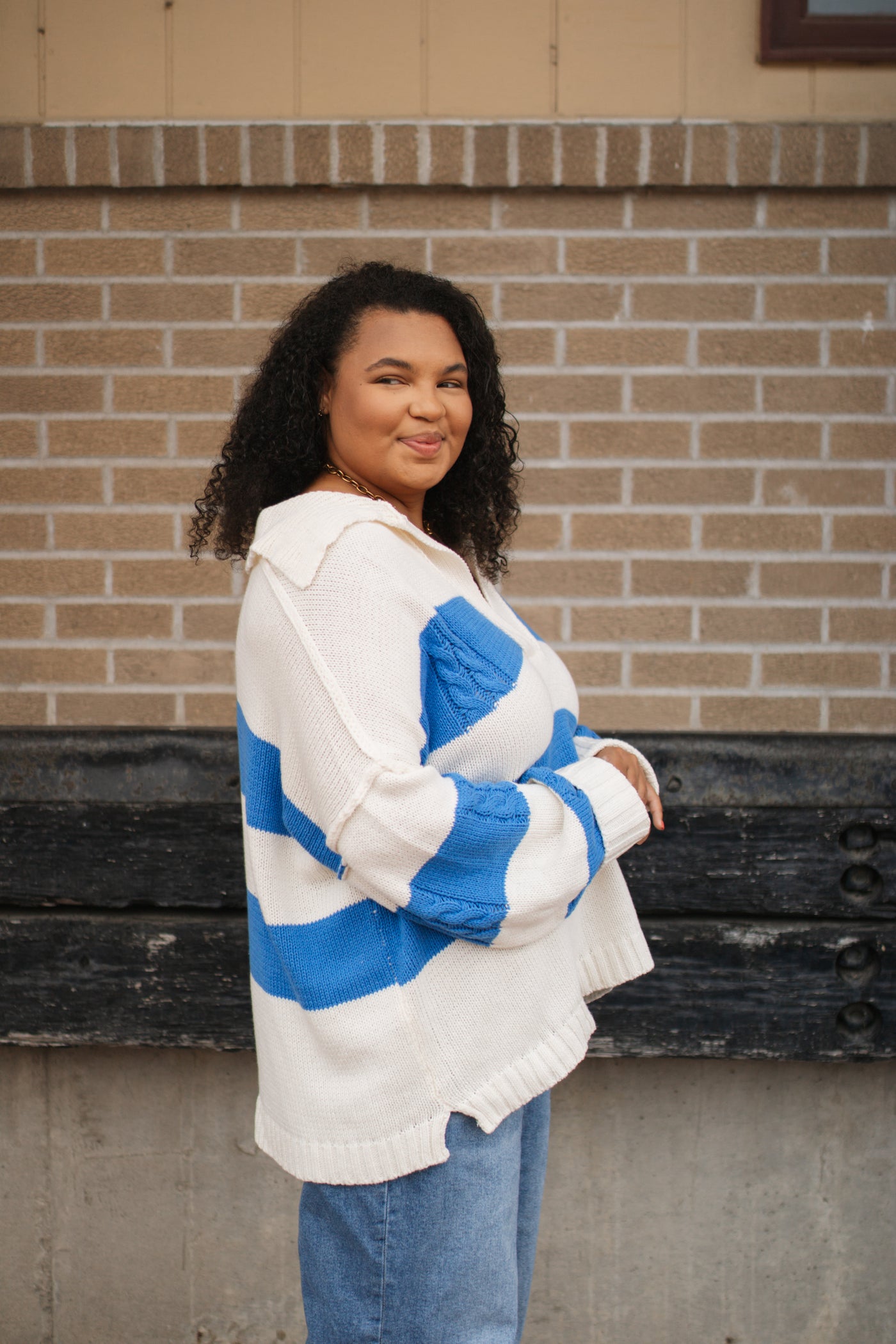Mel Oversized Striped Knit Pullover
