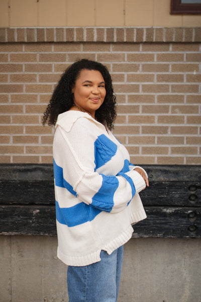 Mel Oversized Striped Knit Pullover
