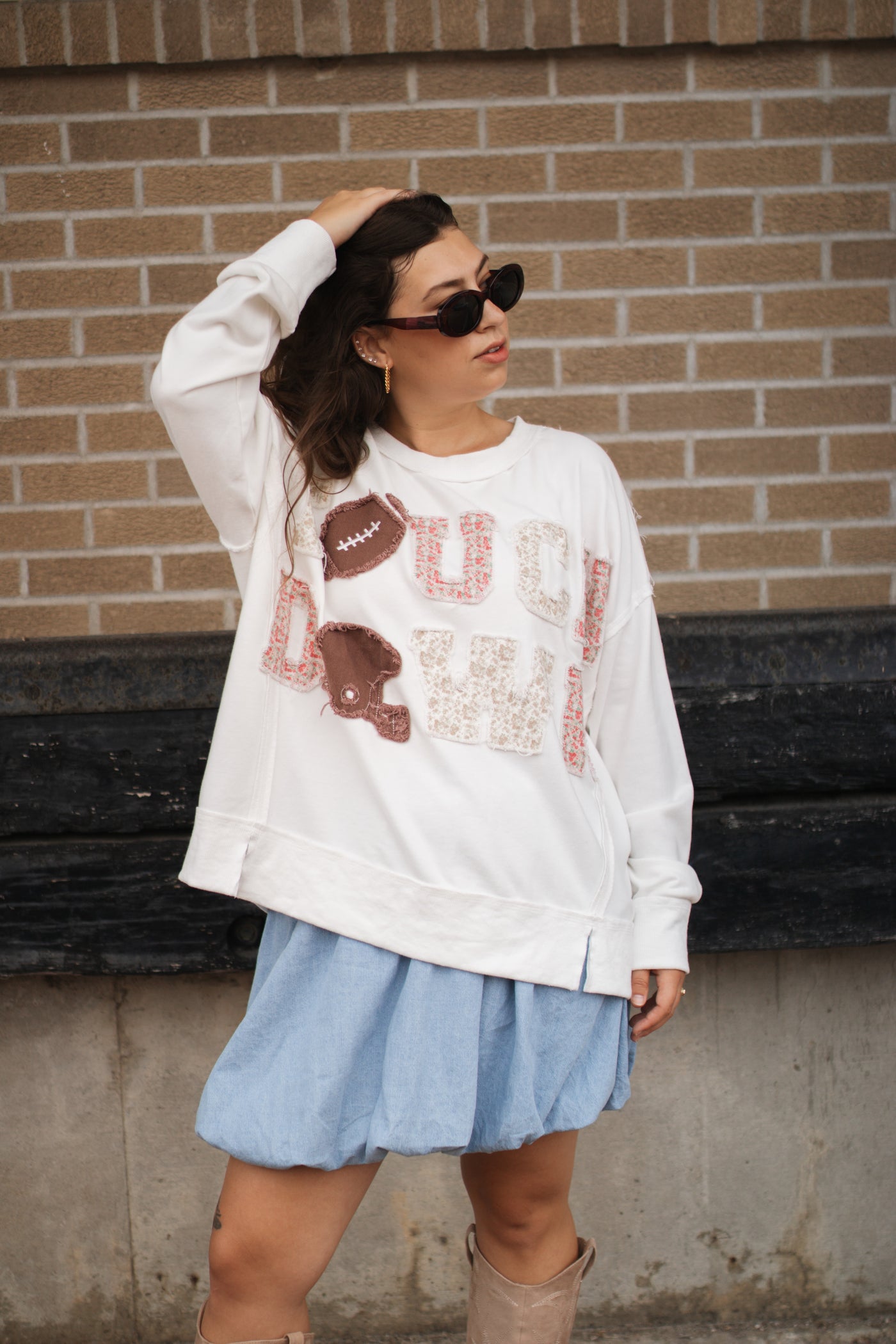 Ada Touchdown Patchwork Crewneck