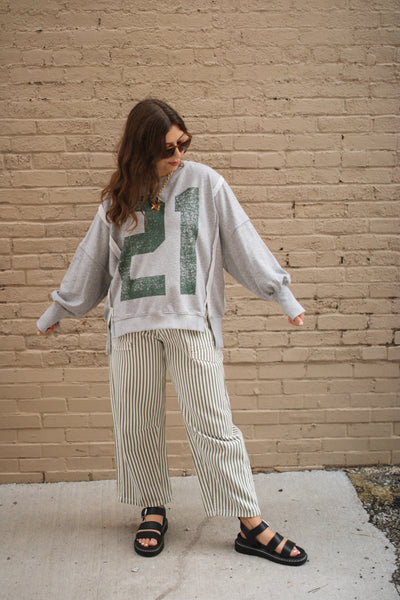 Georgie Striped Drawstring Railroad Jeans