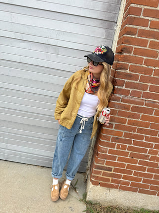 Luna High Rise Drawstring Barrel Jeans