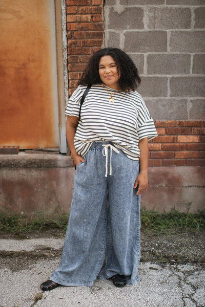 Elodie Mineral Washed Wide Leg Pants