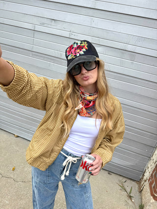 Floral Needlepoint Trucker Hat