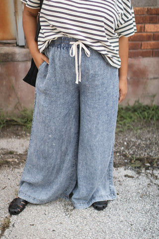 Elodie Mineral Washed Wide Leg Pants
