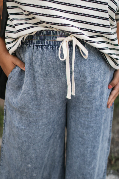 Elodie Mineral Washed Wide Leg Pants