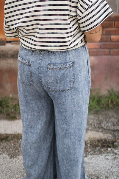 Elodie Mineral Washed Wide Leg Pants