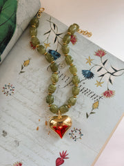 Meadow Chunky Heart Beaded Necklace
