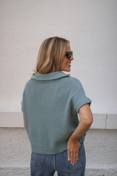 Ivy Quarter Zip Short Sleeve Sweater