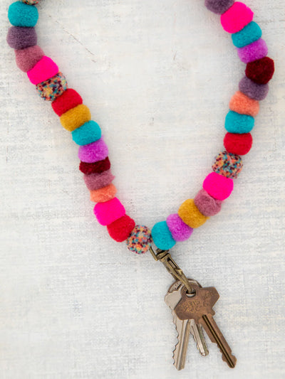 Multi Color Pom Pom Lanyard