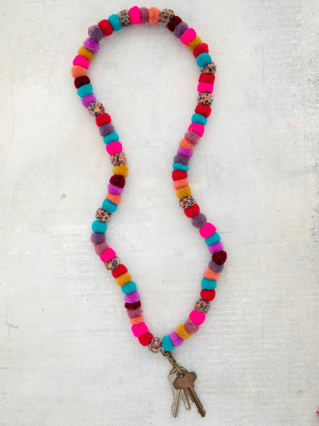 Multi Color Pom Pom Lanyard