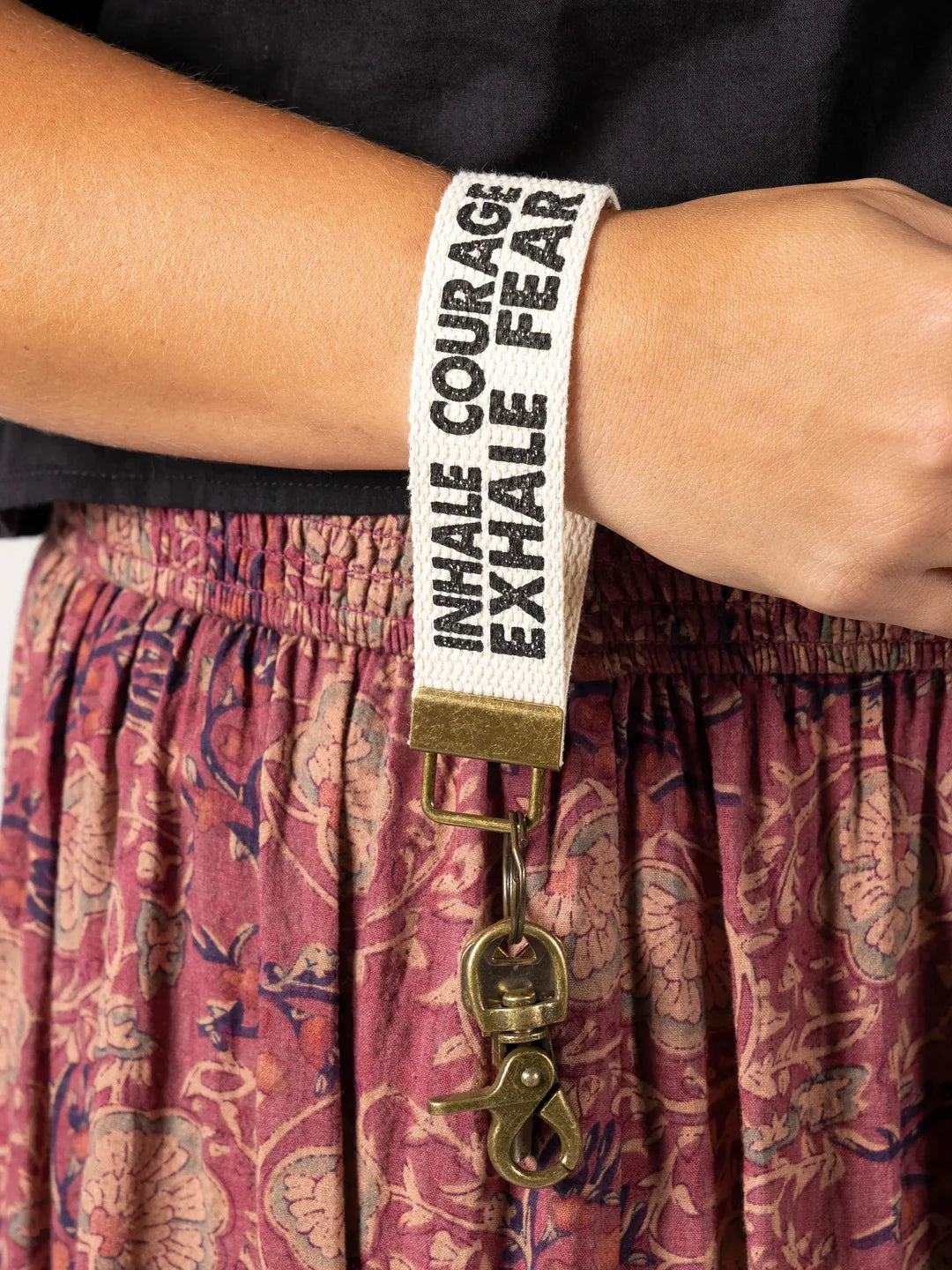Inhale Courage Canvas Key Chain