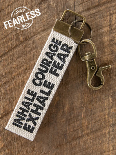 Inhale Courage Canvas Key Chain