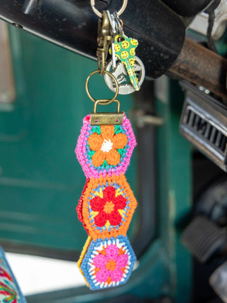 Crochet Floral Key Chain
