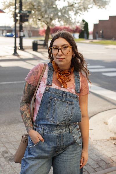Meredith Medium Wash Barrel Overalls