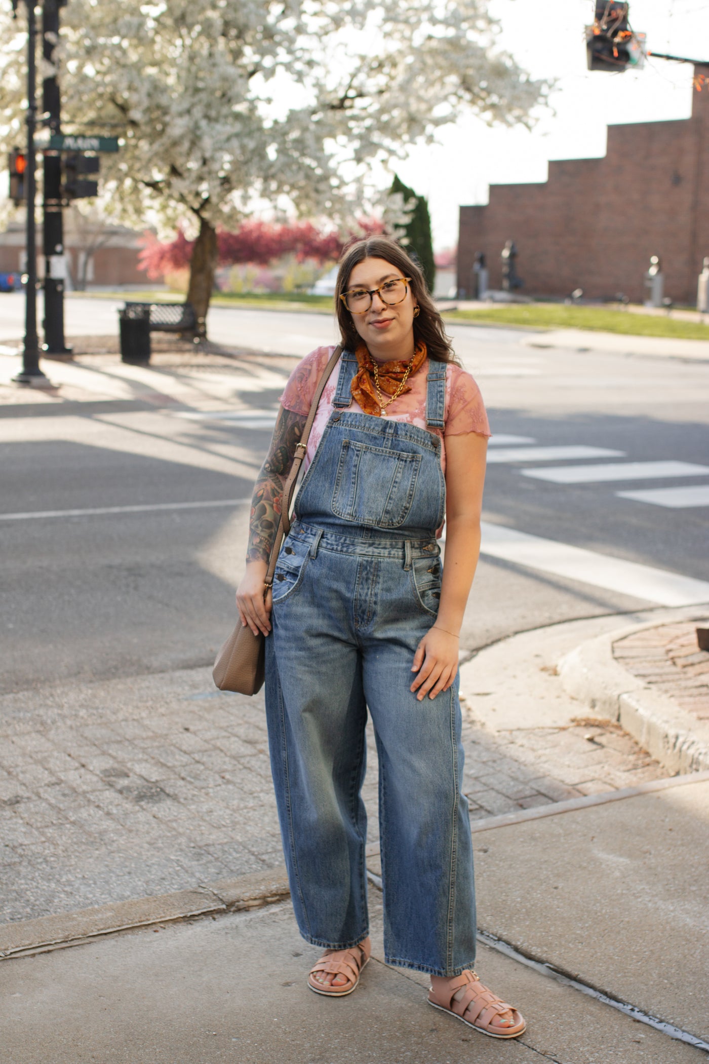 Meredith Medium Wash Barrel Overalls