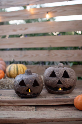 Paper Mache Jack-O-Lanterns