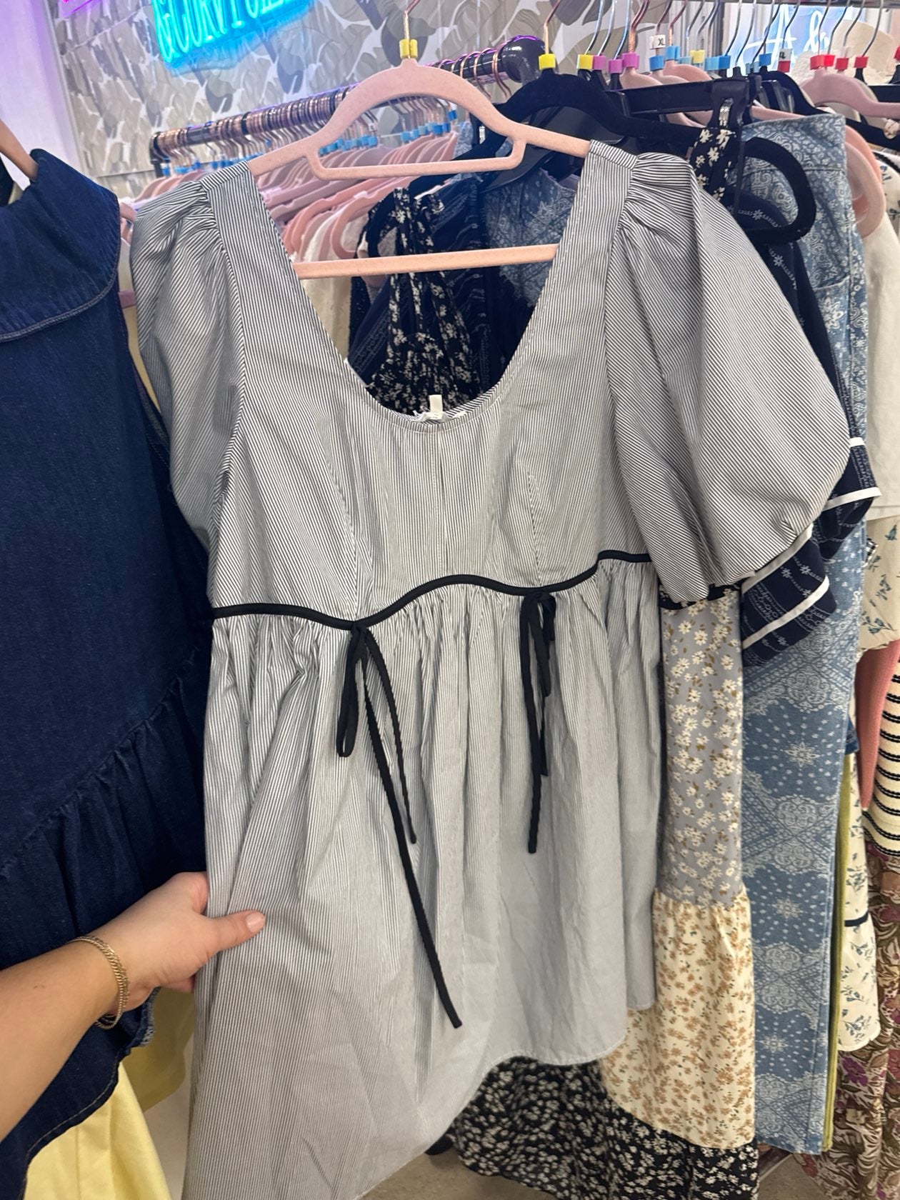 Eloise Tie Front Puff Sleeve Mini Dress