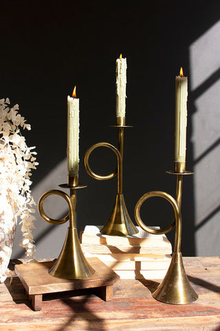 Brass Trumpet Taper Holder