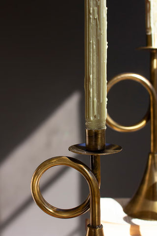 Brass Trumpet Taper Holder