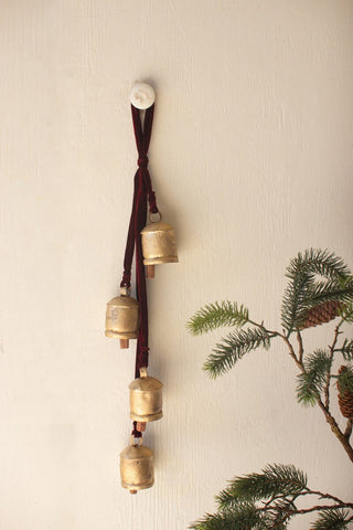 Vintage Gold Bell Velvet Door Hanger