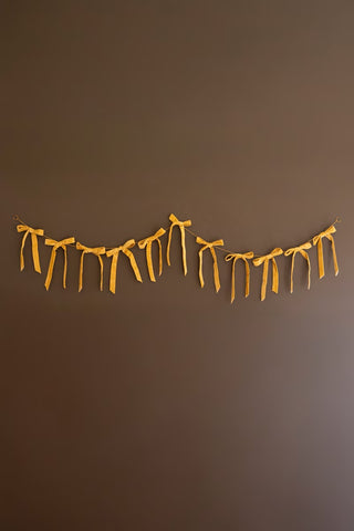 Gold Velvet Bow Garland on a Metal Chain
