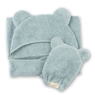 Hooded Towel + Wash Mitt Set | Fog