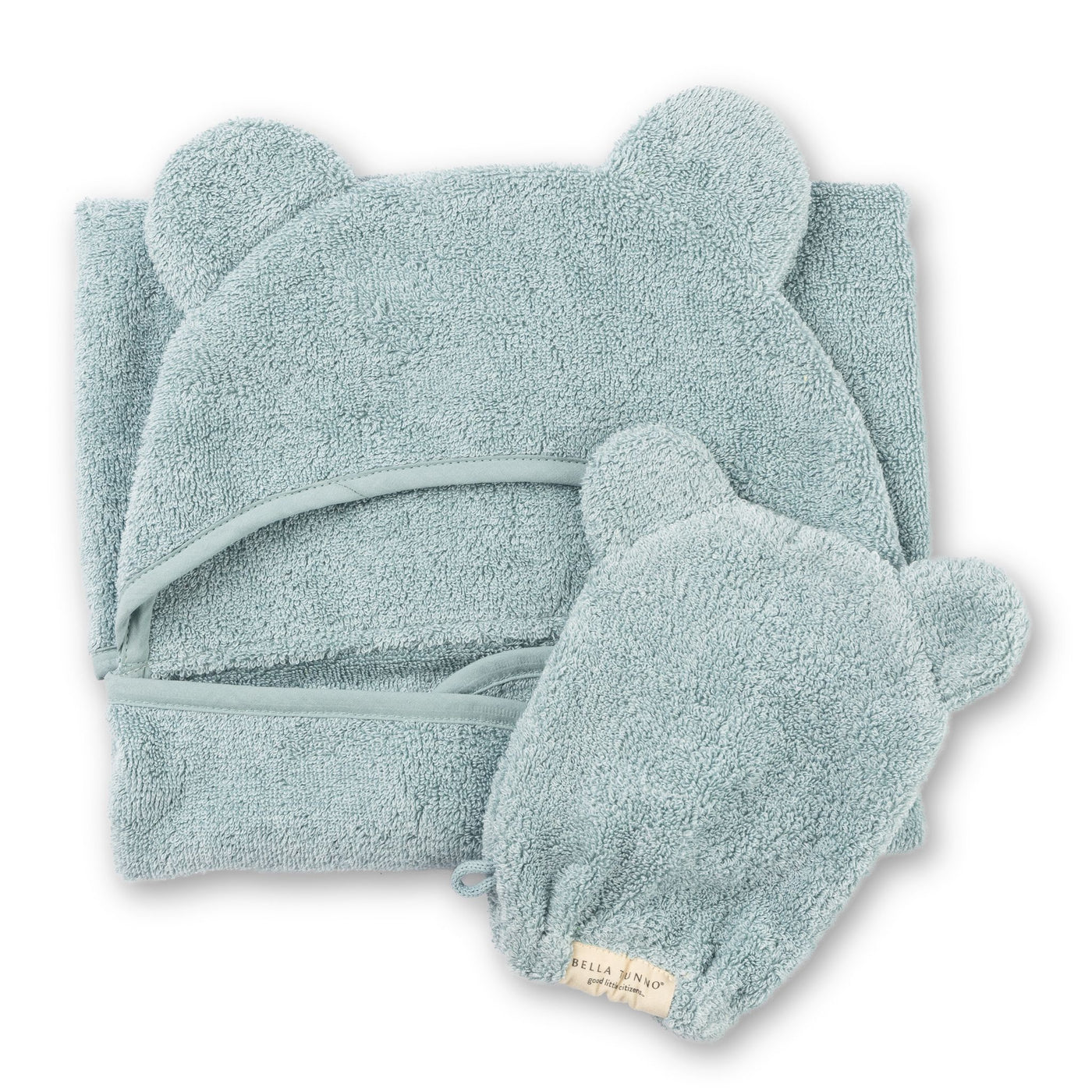 Hooded Towel + Wash Mitt Set | Fog