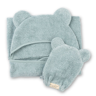 Hooded Towel + Wash Mitt Set | Fog