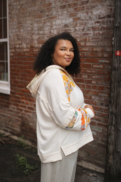 Olivia Floral Print Hooded Button Down